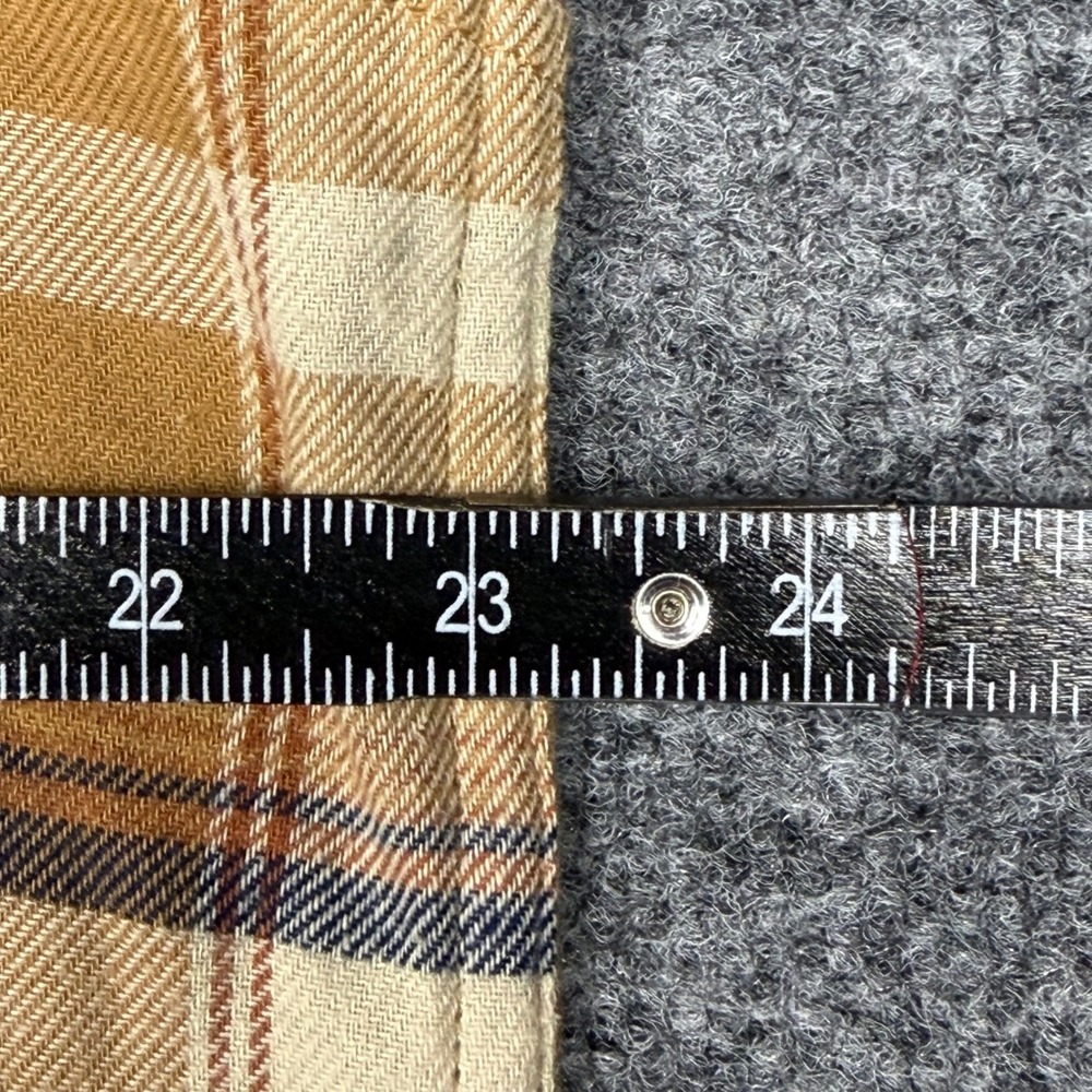 Alpine Design Mens Plaid Flannel Shirt Tan Cream Navy Button Down Large - Picture 4 of 8